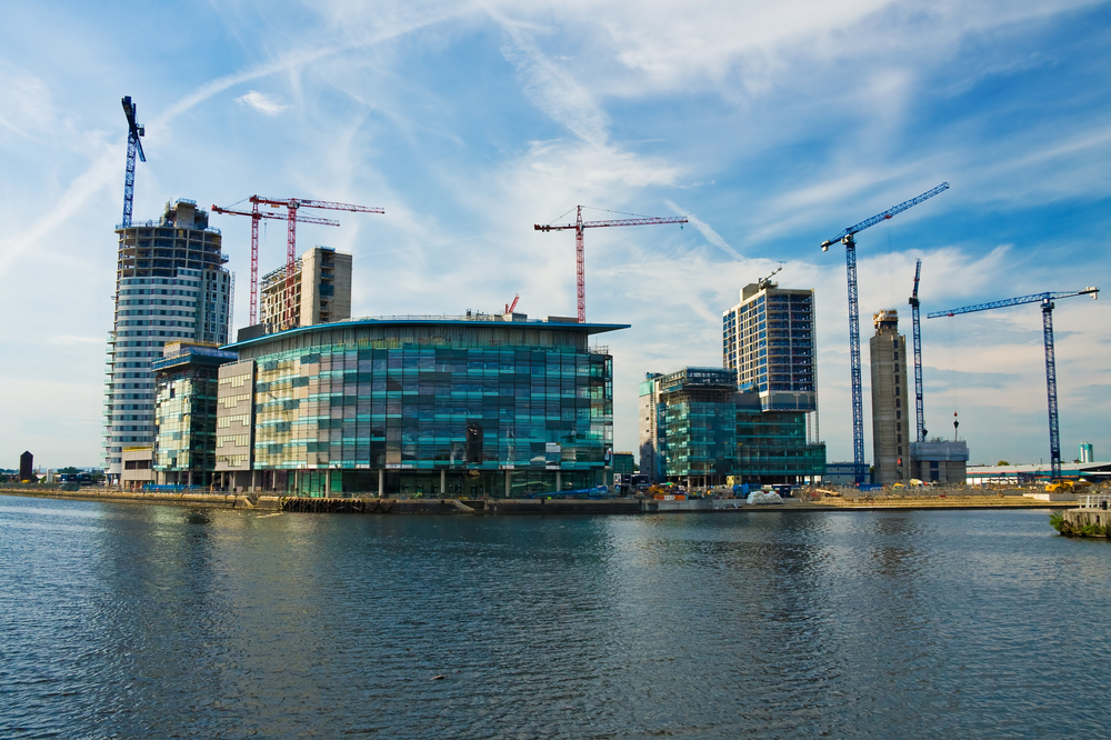 Salford, het business district van Manchester blijft één grote bouwwerf.